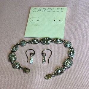 FINAL SALE PRICE 2 Piece Avon Silver Bracelet & Carolee ER’s
